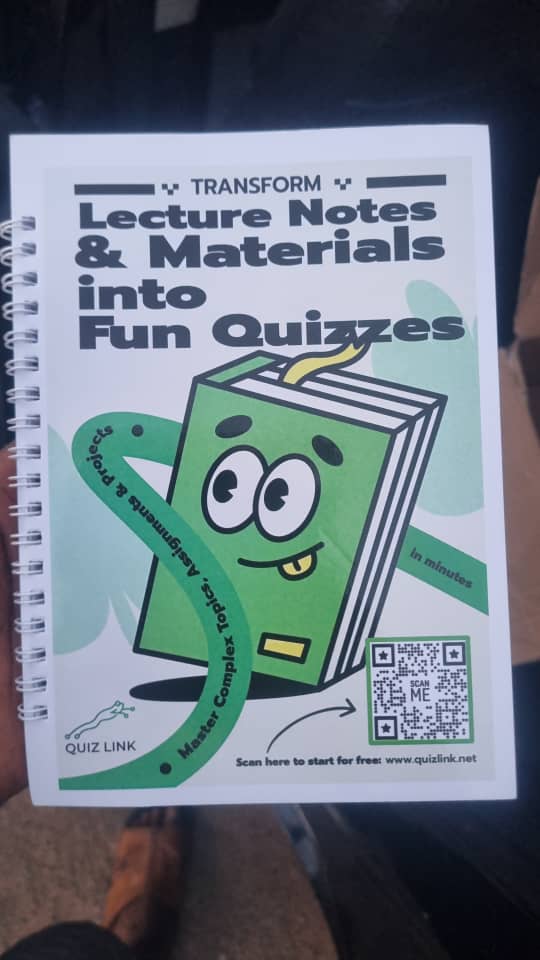 QuizLink branded notebook