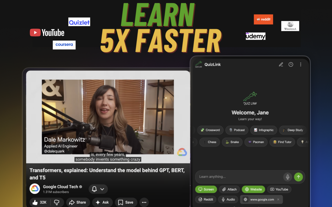 QuizLink Learning Features